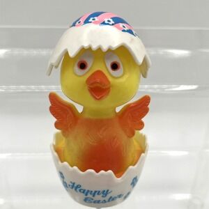 Vintage Easter Chick in Egg Friction Toy 3.75" Chick-N-Shell Hong Kong #3719